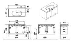 Vitra Root Classic 68736 Lavabo Dolabı, Kapaklı, 100 Cm, Mat Beyaz, Yuvarlak Lavabolu