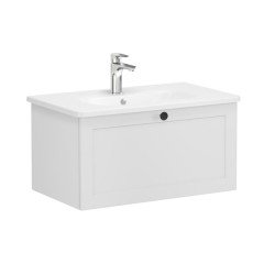 Vitra Root Classic 68800 Lavabo Dolabı, Tek Çekmeceli, 80 Cm, Mat Açık Gri, Yuvarlak Lavabolu