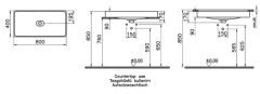 Vitra 7536B076-0673 Metropole Dikdörtgen Çanak Lavabo 80 cm M.Taş Gri