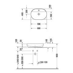 Duravit Luv DuraCeram Çanak Lavabo 60 cm Beyaz