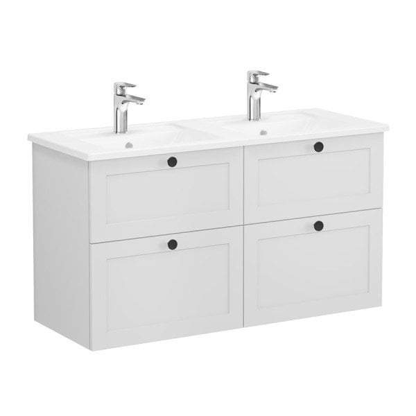 Vitra Root Classic 68940 Lavabo Dolabı, Dört Çekmeceli, 120 Cm, Mat Açık Gri, Köşeli Lavabolu