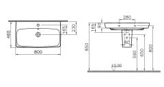 VitrA 5663B003-0041 Metropole Lavabo 80 cm Beyaz