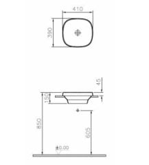 VitrA 5654B483-0016 Frame TezgahÜstü Lavabo Mat Siyah 41cm