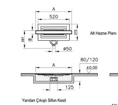 Vitra 59980482000 Eco Flow 80cm Duş Kanalı Mat Yandan Çıkışlı