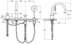 Vitra A4290036 Origin Küvet Bataryası M.Siyah