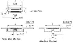 Vitra 59980584000 Eco Flow 80cm Duş Kanalı Yandan Çıkışlı Siyah