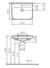 Vitra 5946b003-0001 Sento Etajerli Lavabo 65 Cm Beyaz