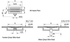 Vitra 59980580000 Eco Flow 40cm Duş Kanalı Yandan Çıkışlı M.Siyah