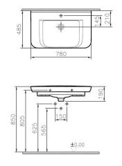 Vitra 5947b003-0001 Sento Etajerli Lavabo 80 Cm Beyaz