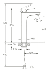 Artema X-Line A42322 Yüksek Lavabo Bataryası - Çanak Lavabo Bataryası