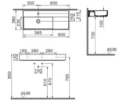 Vitra 7402B003-0001 ArchiPlan Dar Lavabo 90 Cm Beyaz