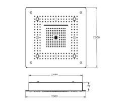 VitrA A45734 Hiera LR 5F Ankastre Duş Başlığı, Krom (500x500)