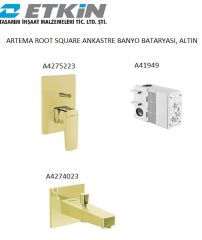Artema Root Square Ankastre Banyo Bataryası Çıkış Ucu Altın