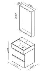 Lineart Plaza 50 cm Banyo Dolabı + Ledli Ayna