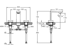 VitrA A4231557 Memoria Ankastre lavabo bataryası Krom-Beyaz (3 Delikli Lavabolar İçin)