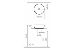 Vitra 5992b4476-0016 Çanak Lavabo Tezgahüstü 40 Cm Outline Mat Taş Gri