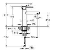 Vitra A4255634 Origin Lavabo Bataryası Fırçalı Nikel