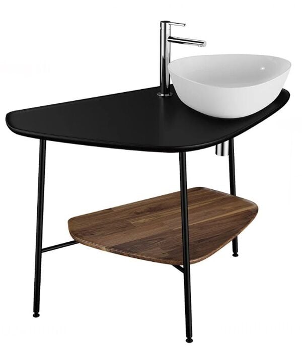 Vitra 62582 Plural  Seramik Tezgah 100 Cm, Sağ Mat Siyah