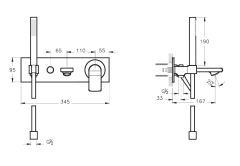 Vitra A42855 Memoria Ankastre Banyo Bataryası + A42854 Sıva Altı