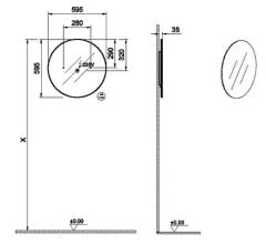 Vitra Prime Yuvarlak Ayna 67041 60 cm, Led Aydınlatma