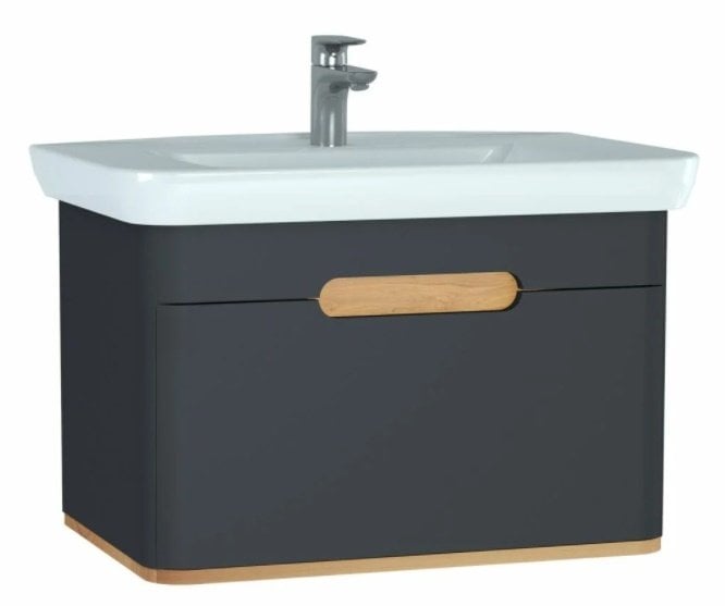 Vitra 60819 Sento Lavabo Dolabı 80 Cm Tek Çekm.Mat Antrasit