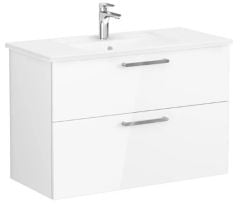 Vitra Root Flat 68303 Lavabo Dolabı,Çift Çekmece.100cm Parlak Beyaz