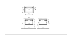 Vitra 60820 Sento Lavabo Dolabı 100 Cm Tek Çekm.Mat Antrasit