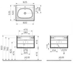 Vitra 61218 Frame Lavabo Dolabı, 60 cm, Tek Çekmeceli, Etajerli Lavabolu, Mat Bej