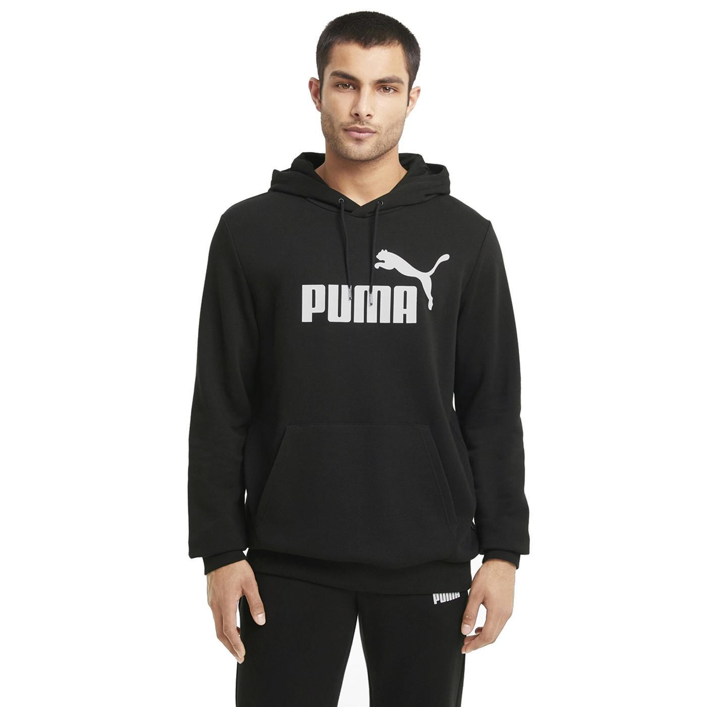 Puma Ess Big Logo Hoodie Erkek Siyah Günlük Stil Sweatshirt 586688-01