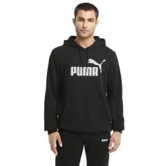 Puma Ess Big Logo Hoodie Erkek Siyah Günlük Stil Sweatshirt 586688-01