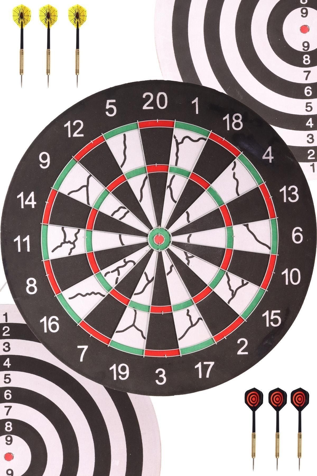 Delta Flocked Dart Seti 45 Cm (18 İnç) Büyük Boy + 6 Dart Oku (18 Gr) Hedef Tahtası