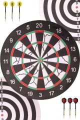 Delta Flocked Dart Seti 45 Cm (18 İnç) Büyük Boy + 6 Dart Oku (18 Gr) Hedef Tahtası
