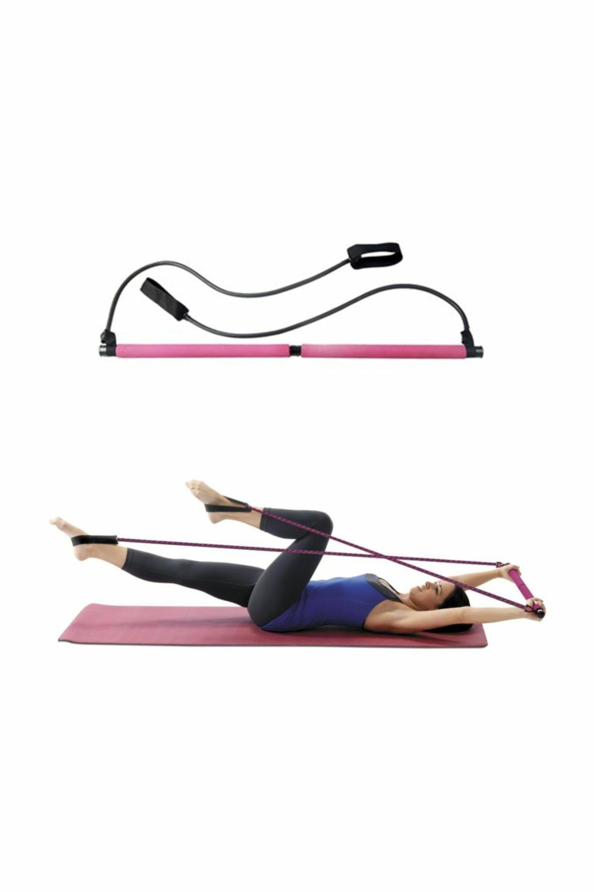 Delta Squat Pilates Jimnastik Egzersiz Çubuğu Portable Studio Squat Barı-FUŞYA