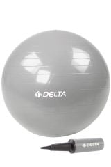 Delta 65 cm Silver Deluxe Pilates Topu Ve Çift Yönlü Pompa Seti-GÜMÜŞ