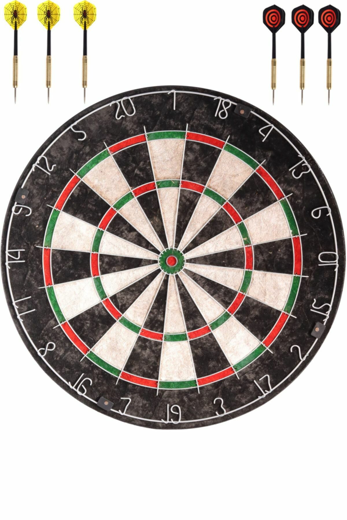 Delta Sisal Dart Seti 45 Cm (18 İnç) Büyük Boy + 6 Dart Oku (18 Gr) Hedef Tahtası