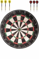 Delta Sisal Dart Seti 45 Cm (18 İnç) Büyük Boy + 6 Dart Oku (18 Gr) Hedef Tahtası