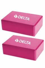 Delta Çiftli Yoga Blok - 2 Adet Yoga Block - Eva Yoga Bloğu Seti-FUŞYA