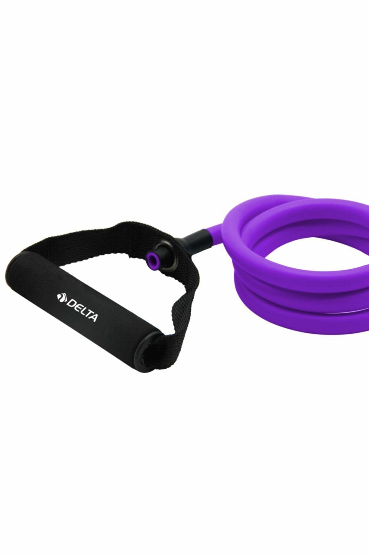 Delta 120 cm Tutacaklı Tam Sert 9*13 mm Pilates Direnç Lastiği-MOR