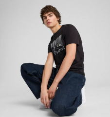 Puma Graphics Mountain Erkek Siyah Günlük Stil T-Shirt 684828-01