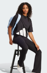 Adidas Siyah Kadın Loose Fit Baskılı T-Shirt JG8736