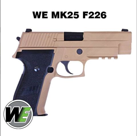 Airsoft Tabanca WE SigSauer MK25 Tan/Siyah WE-F003-T-MK25