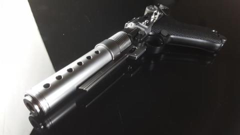 AW Custom 6'' Luger P08 BULL BARREL Gas Blowback Airsoft Tabanca - Gümüş - Siyah