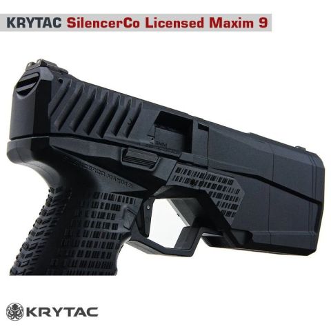 KRYTAC SilencerCo Maxim9 GBB Airsoft Tabanca SIYAH