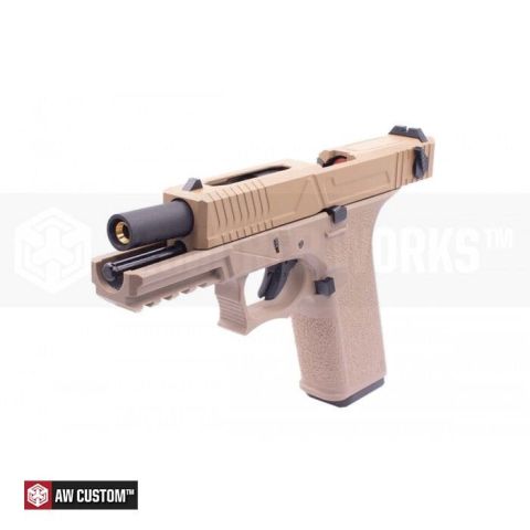 AW Custom Glock18 FullAuto Agency Tipi TAN Airsoft GBB Tabanca