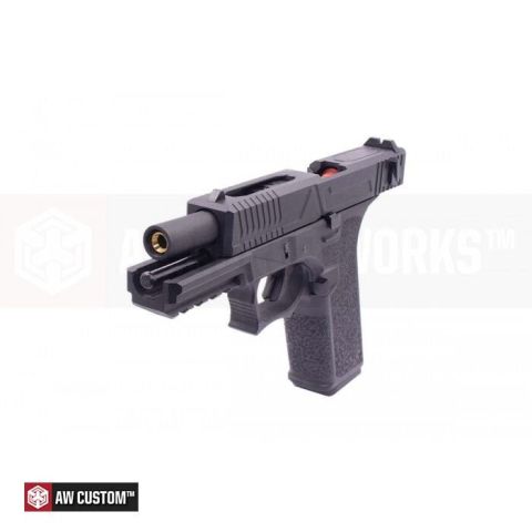 AW Custom Glock18 FullAuto Agency Tipi Siyah Airsoft GBB Tabanca
