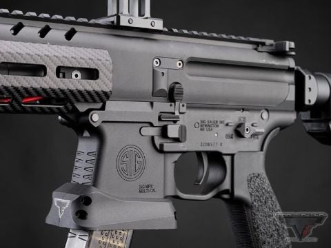 JW SIG ProForce CARBON MPX AEG w/ EMG TTI JW Suite Airsoft Tüfek (Faux Carbon Fiber Handguard)
