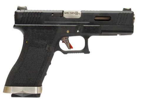 WE Glock 17 T5 Black/Silver GBB Airsoft Tabanca