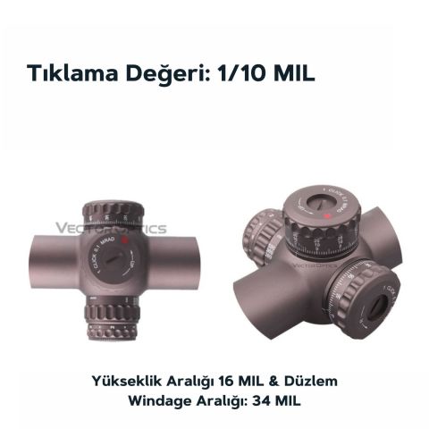 34mm Continental x6 4-24x56 FFP Ranging Tüfek Dürbünü - FDE/Çöl Rengi