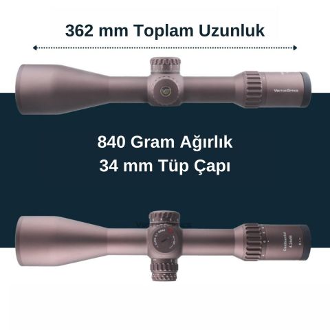 34mm Continental x6 4-24x56 FFP Ranging Tüfek Dürbünü - FDE/Çöl Rengi