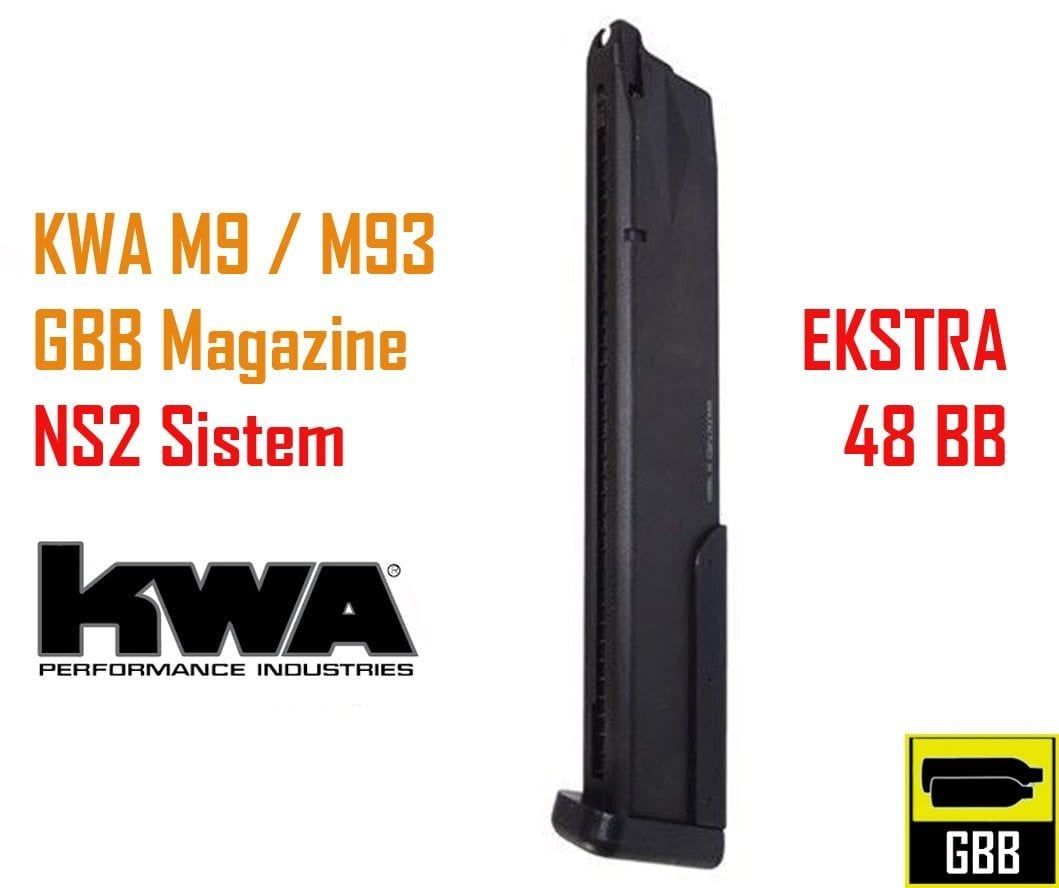 KWA M9 PTP M93R-2 NS2 GBB Şarjör (48 Kapasite)